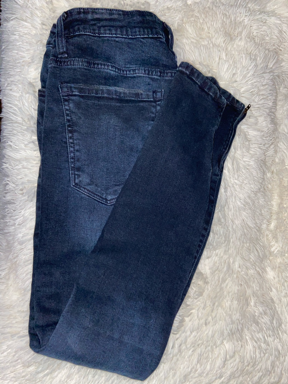 YoungLA Women's Dark Blue Distressed Skinny Jeans